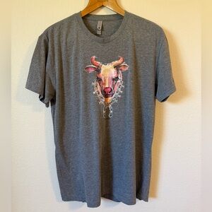 Next Level Apparel Gray Short Sleeve Graphic T-Shirt